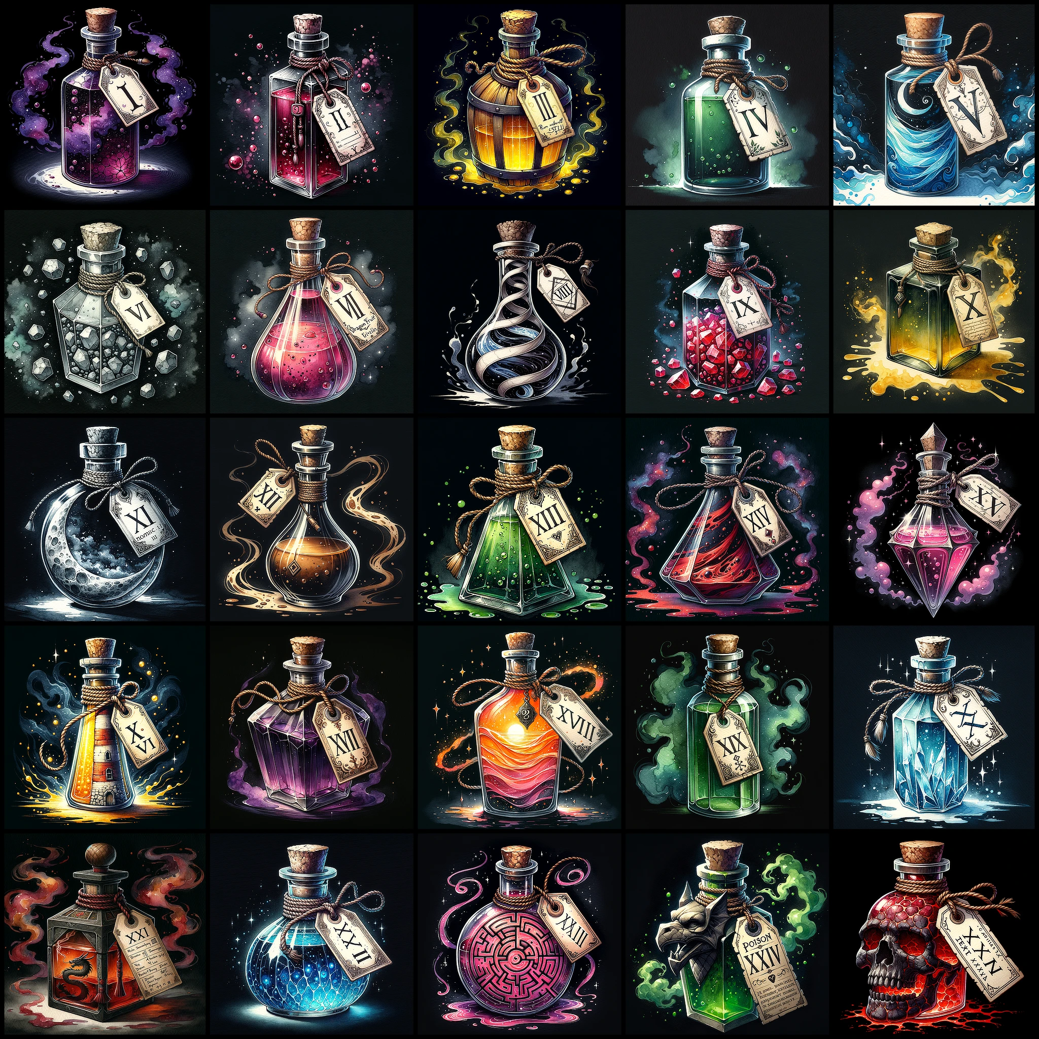 V5 prompt version with a watercolor, marker and ink style.